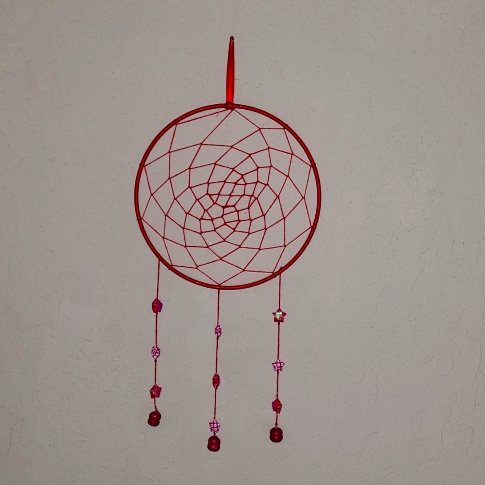 Homemade Red Dream Catcher